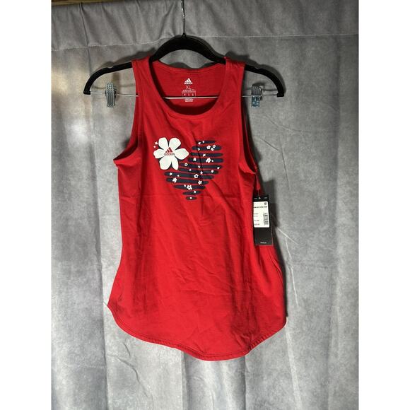 Adidas Big Girls Americana Heart Tank Top sz XL - Picture 1 of 3